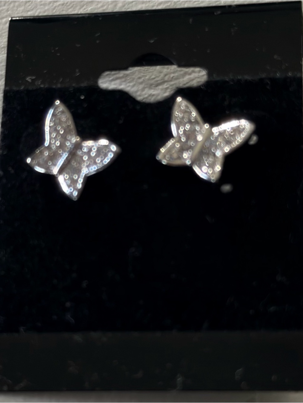 Butterfly Stud Earrings in Sterling Silver - Women Accessories
